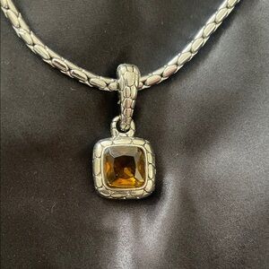 Elegant Silver and Gold Pendant Necklace